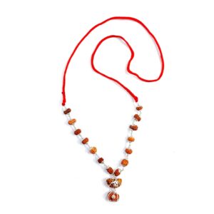 1 To 14 Mukhi Rudraksha Mala With Gauri Shankar Rudraksha Small Beads in Red Thread for Man , Woman and Children With Lab Report