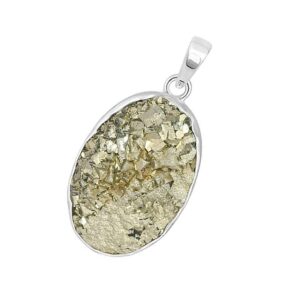 Natural Pyrite Gemstone Pendant with Lab Report